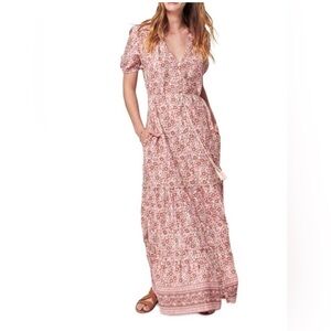 Faherty NWT Orinda Earth Bohemian Floral Maxi Dress Women's Size Small